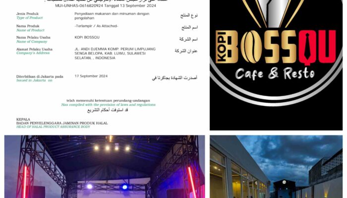 Kopi Boss Qu di Belopa Kini Resmi Berlabel Halal: Nikmati Promo Spesial dan Hiburan Malam D’Boss Band