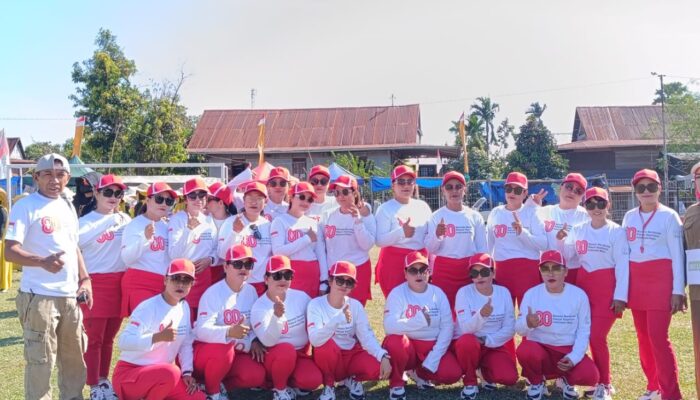 Semarak Tim Gerak Jalan Kelurahan Arawa Meriahkan Peringatan HUT RI ke-80 Tingkat Kecamatan Watang Pulu di desa Bua’e