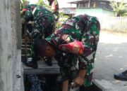 TNI dan Warga Aka Akae Sidrap Bersinergi, Bersihkan Saluran Air untuk Cegah Banjir