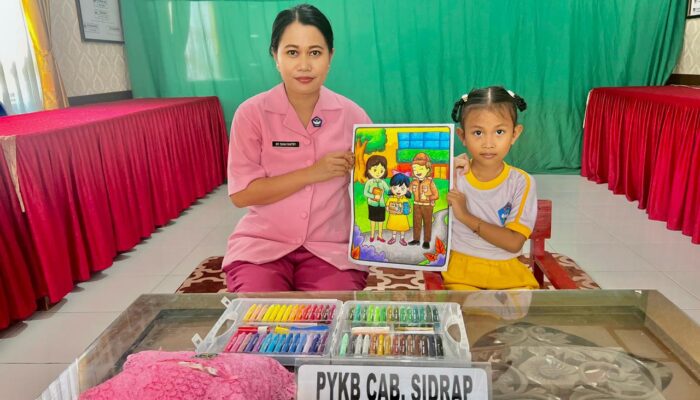 Tangan Dingin Ny. Dian Fantry Bawa Harum TK Bhayangkari 21 Sidrap di Lomba Mewarnai HUT YKB-46