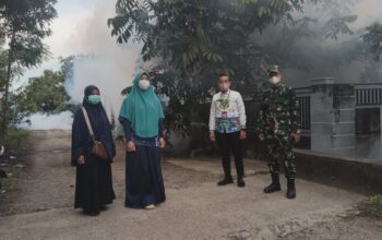 Babinsa Duampanua Dampingi Tim Kesehatan Laksanakan Foging, Cegah Demam Berdarah