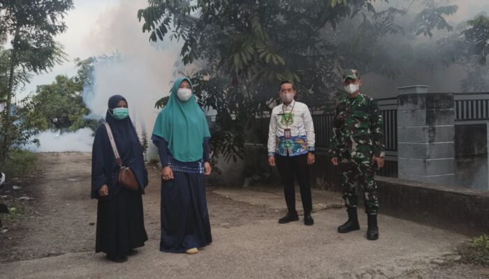 Babinsa Duampanua Dampingi Tim Kesehatan Laksanakan Foging, Cegah Demam Berdarah